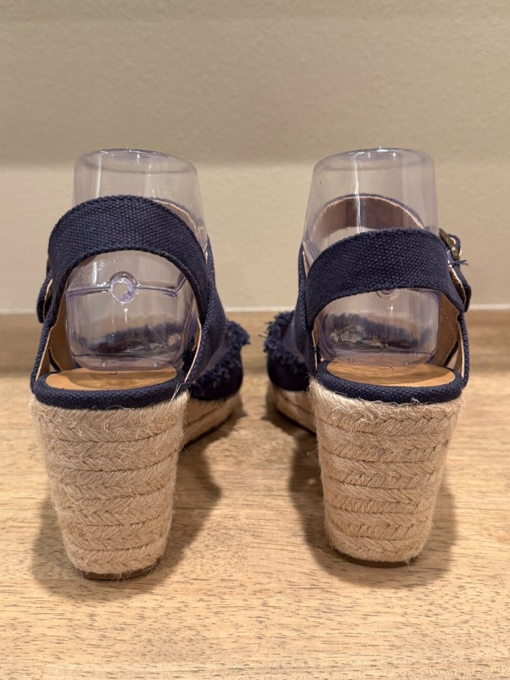 Lucky Brand Mindra Denim Wedge Espadrille Sandals Blue Size 7.5 - Picture 4 of 9